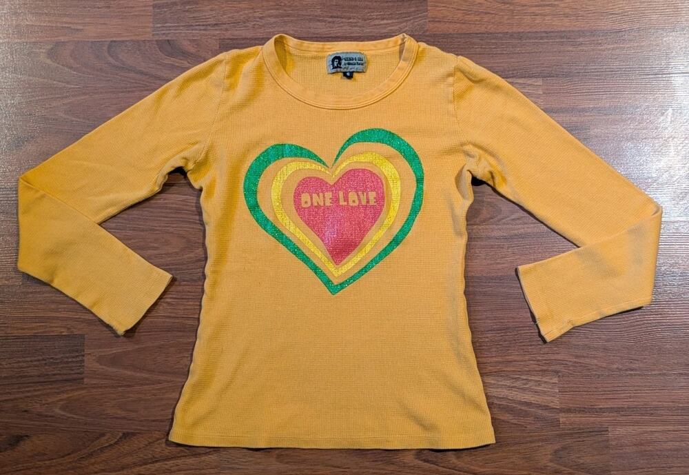 Y2K Catch A Fire by Cedella Marley One Love Thermal Shirt Womens S Bob Marley
